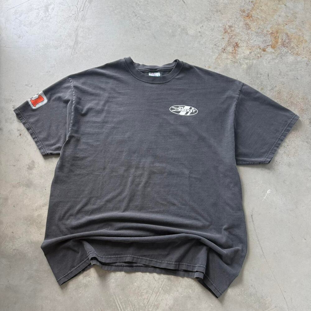 Vintage 90's Joe Rocket Biker Motorcycle Faded Black Graphic T-shirt Size 2XL